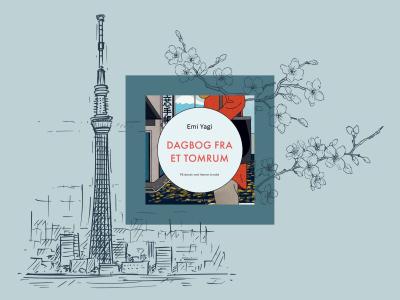 Bogforside og japansk grafik med blomster