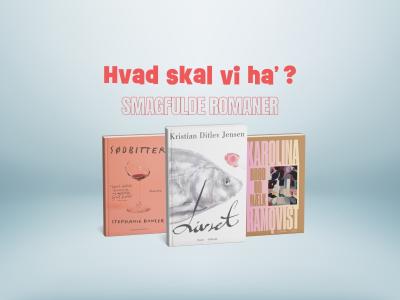 Billeder af forsider af romaner, hvor mad spiller stor rolle
